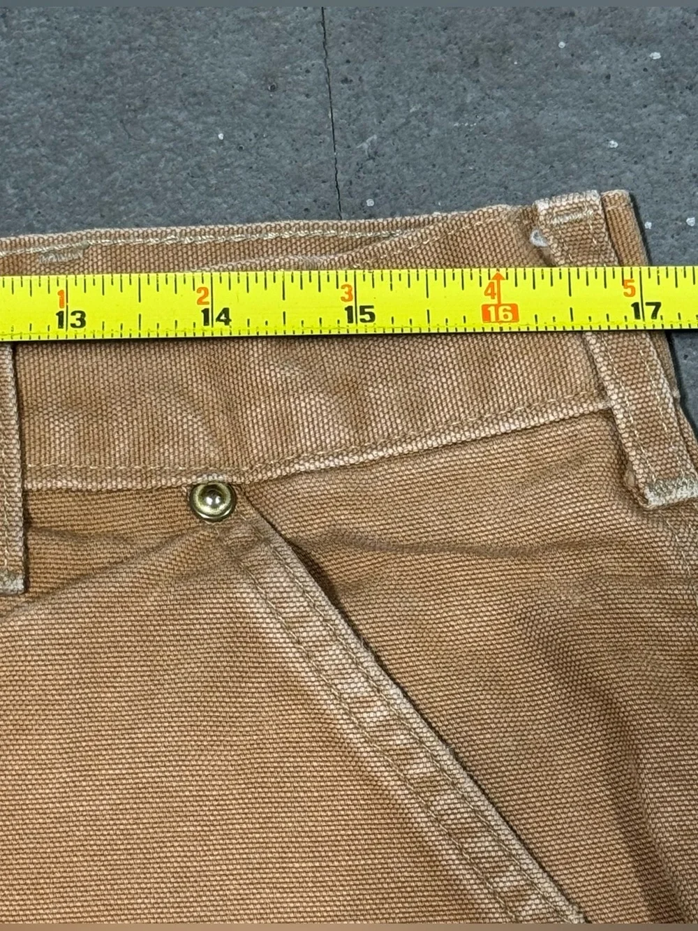 Vintage Carhartt Double Knee Carpenter Pants Tan Khaki Faded 34x32 Made In USA